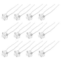 12Pcs/Set Elegant Pearl Crystal Wedding Hair Pins for Women Flower U-Shape Hair Clips Bridal Hair Accessories Jewelry Gifts