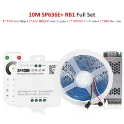 24V WS2811 Running Water Flowing Led Strip Light 2835 10M 15M 20M Horse Race Tape Lamp with SP636E BanlanX App 2.4G Controller