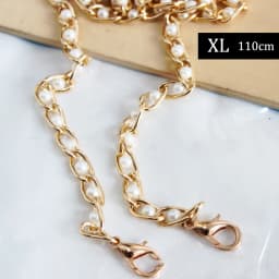 New 1PC Pearl Bag strap For Handbag Belt DIY Purse Replacement Handles Cute Bead Metal Chainfor Bag Accessories Gold Clasp