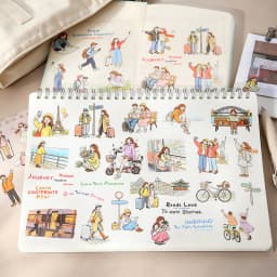 Journal GO Travel Theme Spiral Sticker Book Journey Character & Scene Decals for Journaling Scrapbooking & Planners