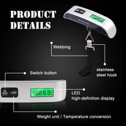 1pcs Portable Scale Digital LCD Display 110lb/50kg Electronic Luggage Hanging Suitcase Travel Weighs Baggage Bag Weight Balance