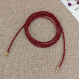 New Round Leather Rope Dresses Coat Decoration String Waist Belt For Women Solid Fashion Long Waist Chain Vintage Waistband