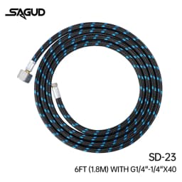 Airbrush Hose 1.8m 1/8” Thread Nylon Braided Air Hose and a Fitting Adapter 1/8” Male - 1/4” Female for Most Airbrush Accessorie