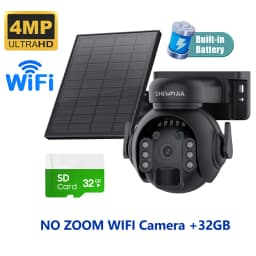 SHIWOJIA 12X Zoom 4G LTE Solar Security Camera 8MP Night Vision Dual-Lens Outdoor WiFi Solar Battery Camera PIR Human Detection
