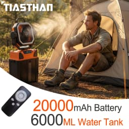 50000mAh Rechargeable Camping Fan with LED Light Remote Control Outdoor Hanging Fan for Tent Fishing Hurricane - 100H Runtime