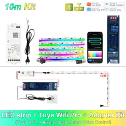 1M-25M Tuya WiFi Addressable LED Strip Lights Kit WS2811 SPI RGBIC Dream Color LED Tape 24V Pixel Strip For Home Decor