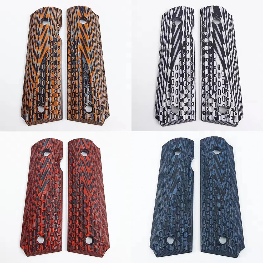 1 Pair G10 Composite Material 1911 Grips Handle Capsule Pattern Patches Shank Scales DIY Making Modify Repair Accessories