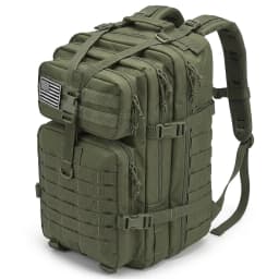 Men 45L Tactical Hiking Backpack Molle Mountaineering Water Resistant Outdoor Camping Trekking Backpacking Bushcraft Travel Rucksack Bug Out Bag Survival Emergency Large Capacity Climbing Cycling Daypack Women Durable Wear Resistant Trail Camp Hikers