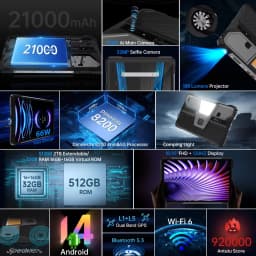 Unihertz 8849 TANK PAD Rugged Projector Tablet Android 5G 21000mAh 16GB+512GB 120Hz Pad 50MP 10.95 inch Phone Tablet 2025 IP68