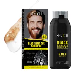 Hair Dye Coloring Shampoo 5 In 1 Men Beard Dye Shampoo Natural Cover Gray Hair Color Shampoo Instant Dye Hair Dyeing Shampoo