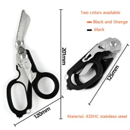 Raptor Emergency Response Shears Multifunctional Scissors with Strap Cutter and Glass Breaker with Compatible Holster