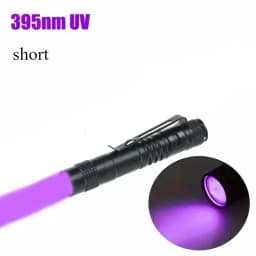 Mini 395nm UV Flashlight Portable LED Ultraviolet Blacklight Money Inspection Penlight with Clip Pet Urine Stains Detector Torch