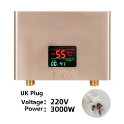 110V 220V Instant Water Heater Kitchen Bathroom Wall Mounted Electric Water Heater Hot Water Shower with LCD Temperature Display