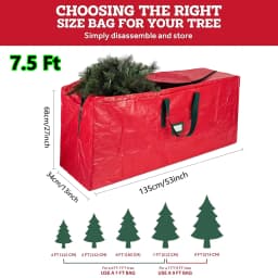 Christmas Tree Storage Bag, Fits 4FT to 9FT Artificial Trees, Waterproof Xmas Storage Box with Durable Handles