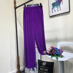 Summer Thin Chiffon Wide Leg Pants For Women Casual Candy Color Loose Long Pants Lady Solid Color Straight Pleated Trousers