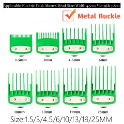 8pcs/set For Wahl Universal Hair Clipper Limit Comb Guide Trimmer Guards Attachment 1.5/3/4.5/6/10/13/19/25mm