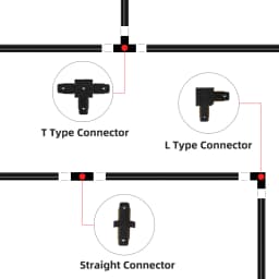 Track Light Rail Set 2 Wire Lighting Fixture 0.5M 1M Spot Led Track Lamp for Living Room Straight/L Shape Connectors Ceiling Box