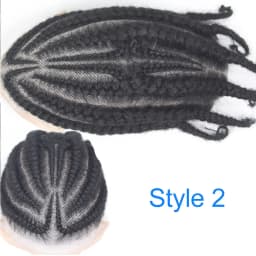 8 Cornrow Braids Afro Braids Male Hair Prosthesis V Eight Strand Braids Toupee for Men and Women Breathable Full Lace Human Hair