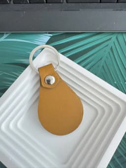 10 PCS Leather Keychain PU Leather Key Fobs With Rivets And Keychain Ring Sublimation Keychain Blanks