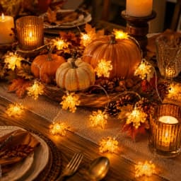 1pc 20 LED Halloween Maple Leaf LED String Light Battery Powered Fairy Lights For Home Thanksgiving Halloween Party Autumn Decor