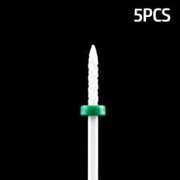 5pcs Ceramic Milling Cutter For Manicure Set Nail Drill Bit Mill Manicure Machine Pedicure Tools for Removing Gel File 3/32 Inch