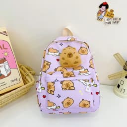 Cute Cartoon Capybara Backpack Plush Large Capacity School Bags Simple Pattern Book Bag Kawaii GirlSchool Backpack Mochila Mujer