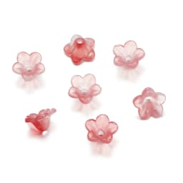 50Pcs Gradient Flower Acrylic Beads Bellflower Spacer Beads Caps for DIY Charms Bracelets Jewelry Making Findings Accessories