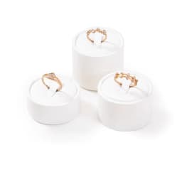 Window Jewelry Ring Holder Stand Show Counter Cabinet Display Tray Insert Jewellery Ring Storage White Leather Presentation Rack