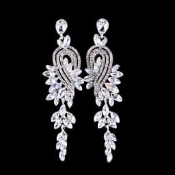 Shiny Crystal Zircon Long Stud Earrings for Women Geometric Hanging Drop Tassel Earring Fashion Party Vintage Pendant Jewelry