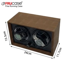 FRUCASE Wooden Watch Winder for Automatic Watches 2 Rolex Box Jewelry Display Collector Storage with Light