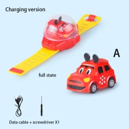 2.4G Children's Watch Remote Control Car Toy Novelty RC Car Toy Cartoon Portable USB Charging Watch Car Kid Birthday Gift