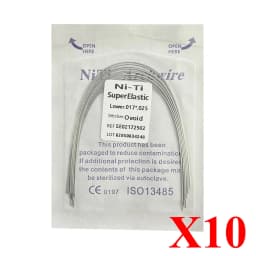 10pack AG Dental Arch Wires Orthodontic Super Elastic NITI Round Rectangle Archwire Lower/Upper 012/014/016/018/020/16x16/16x22
