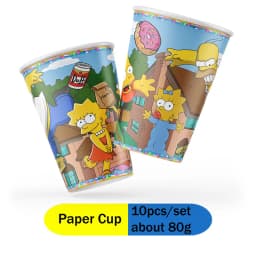 The Simpsons Happy Birthday Party Decoration Tableware Set Cartoon Plates Cups Napkins Practical Durable Bestselling Supplies