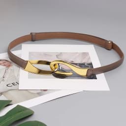 Fashionable Hook Pull-Up Adjustment Two-Layer Cowhide Belt Women's Embellishing Dress Jacket Casual and Versatile Belt