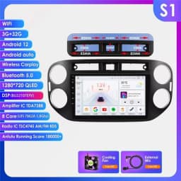 Hizpo 2 Din Android Auto Radio For VW Volkswagen Tiguan 1 NF 2006-2016 Carplay Car Multimedia GPS 2din Autoradio Head Unit Navi