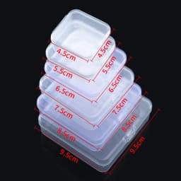 1pc Mini Rectangular Transparent Plastic Box Necklace and Earring Jewelry Packaging Dust-Proof Box Bead Storage Box