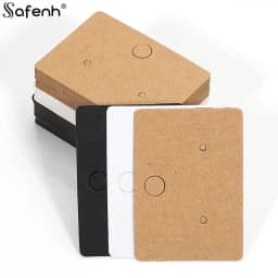 100pcs Round Cardboard Earring Display Cards Blank Kraft Paper Jewelry Hanging Tags For Earring Ear Studs Selling Packaging