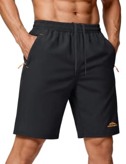 Men's 9" Quick Dry Running Gym Workout Shorts Lightweight Breathable Summer Shorts with 3 Zipper Pockets