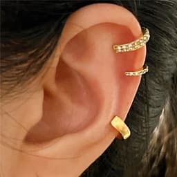 Fashion Zircon Double-layer Ear Cuff No Piercing Earring 2024 Trendy Punk Unique Metal Geometric Ear Clip for Women Jewelry
