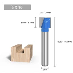 LAVIE 1pc 6mm Cleaning Bottom Bit Straight Router Bit Set Clean Milling Cutter Woodworking Power Machine-C C06006