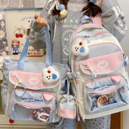 Contrast color desihngirls backpack Good lookingandlargecapacityschool backpack for girls Pain bag tote bagforwomenAgiftforagirl