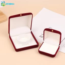 ●1PCS Flocking Gold Buckle Jewelry Box Pendant Ring Necklace Earring Bracelet Display Storage Box Luxury Feelings Packaging Box
