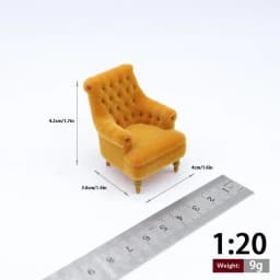 1Pcs Mini Sofa Chair 112 120 125 130 Scale Dollhouse Flocked Armchair for DIY House Scene Decoration