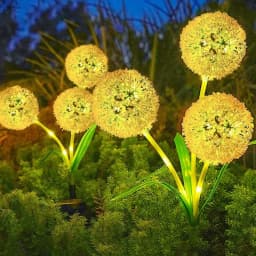 1PC/2PC LED Solar Dandelion Flower Lamp Solar Courtyard Light Waterproof For Courtyard Paths Terraces Garden Decoration