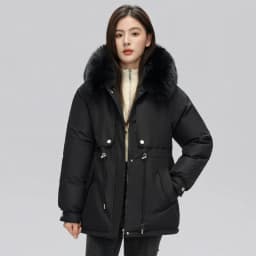 Winter Coat New Women's Thick Cotton Jacket Women's Medium Long Korean Version Fur Collar Coat Female Warm Parka Overcoat