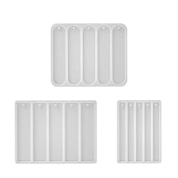 Bookmark Silicone Mold Rectangle Resin Bookmark Epoxy Casting Mould for DIY 5 Cavity Silicone Bookmark Molds Decoration Crafts