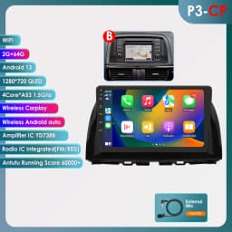 10.1" Hizpo 2Din Android13 Car Radio for Mazda CX-5 2012 - 2015 DSP RDS GPS Navigation BT 4G Android Auto CarPlay 360° CAM