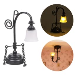 1:12 Scale Dollhouse Mini Table Lamp Modern Furniture Model Miniature Bedside Reading Lamp Toys Doll House Room Light Decor