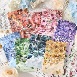 20 Sheets/pack Flower Images Die-cut Washi Sticker Book Watercolor Painting Plants Scrapbooking Creative Journal Collages