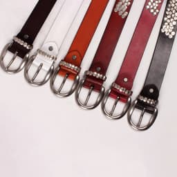 IEFB Punk Leather Belt Baggy Jeans Accessories Irregularly Shaped Circular Rivets Men's Clothing Y2k Decoration Hip Hop 9X955